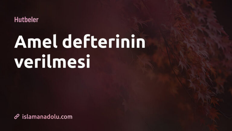 AMEL DEFTERİNİN VERİLMESİ